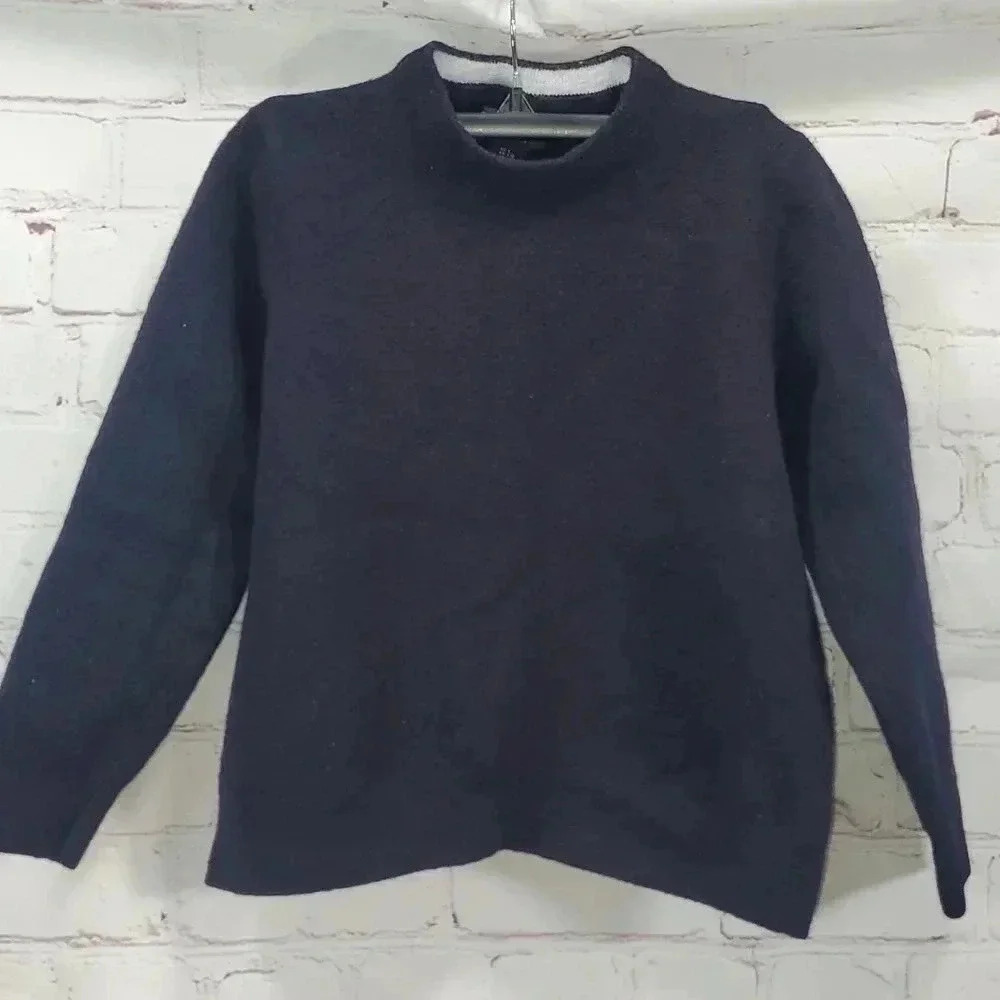 Christian Lacroix 100% Extrafine Merino Wool  Dark Blue Sweater Size L